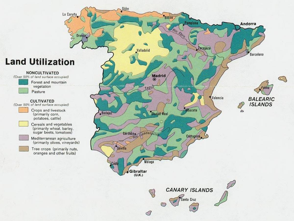 map of Spain agriculture