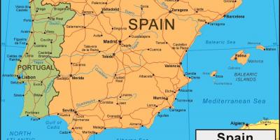 Map of Spain and neighboring countries