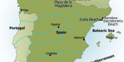 Map of Spain beaches