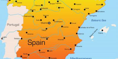 Holiday destinations in Spain map