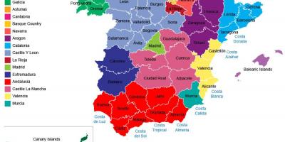 Spain map regions provinces