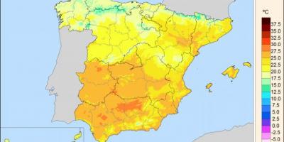 Map of Spain temperature