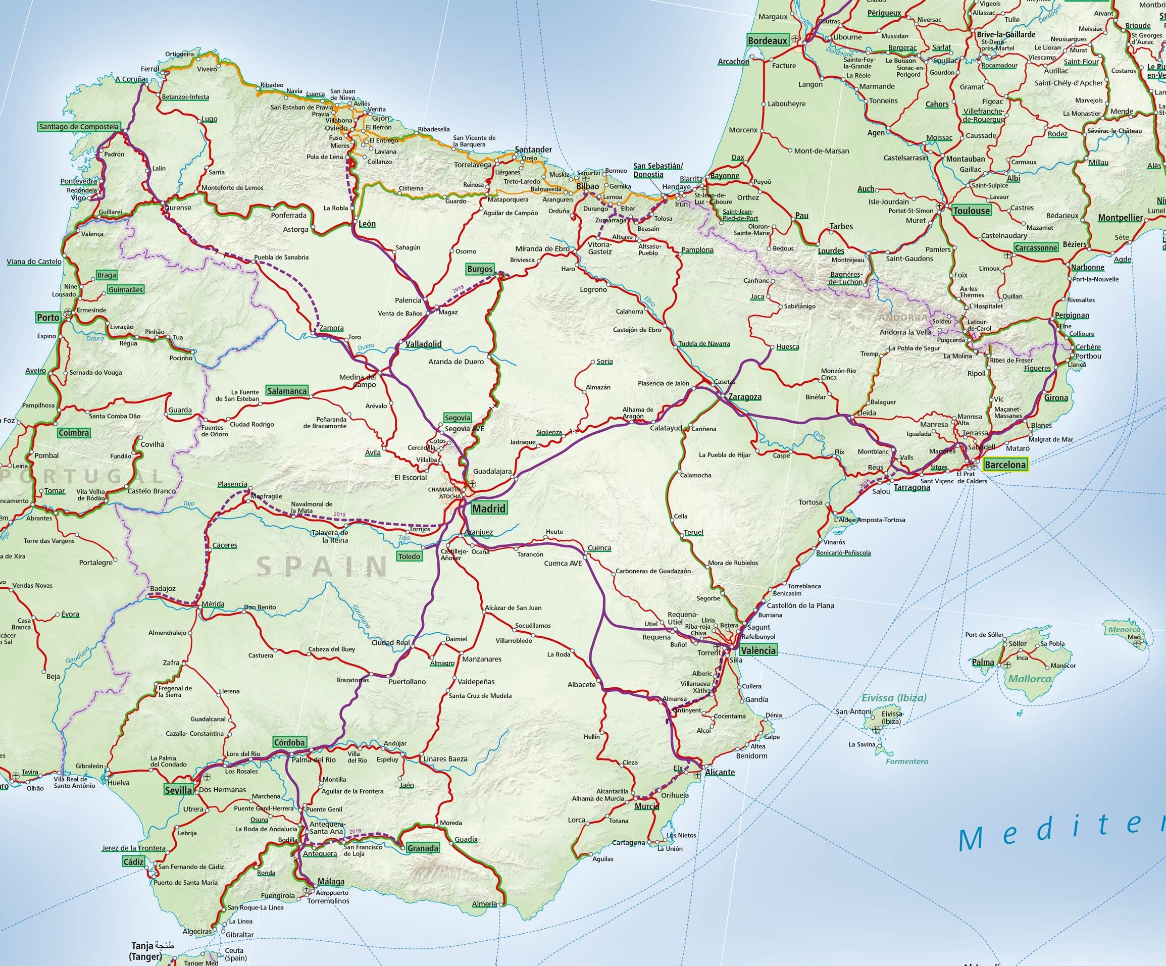 rail travel in southern spain