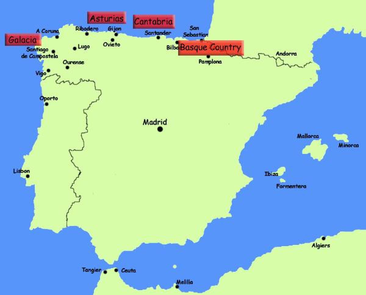 northern Spain resorts map