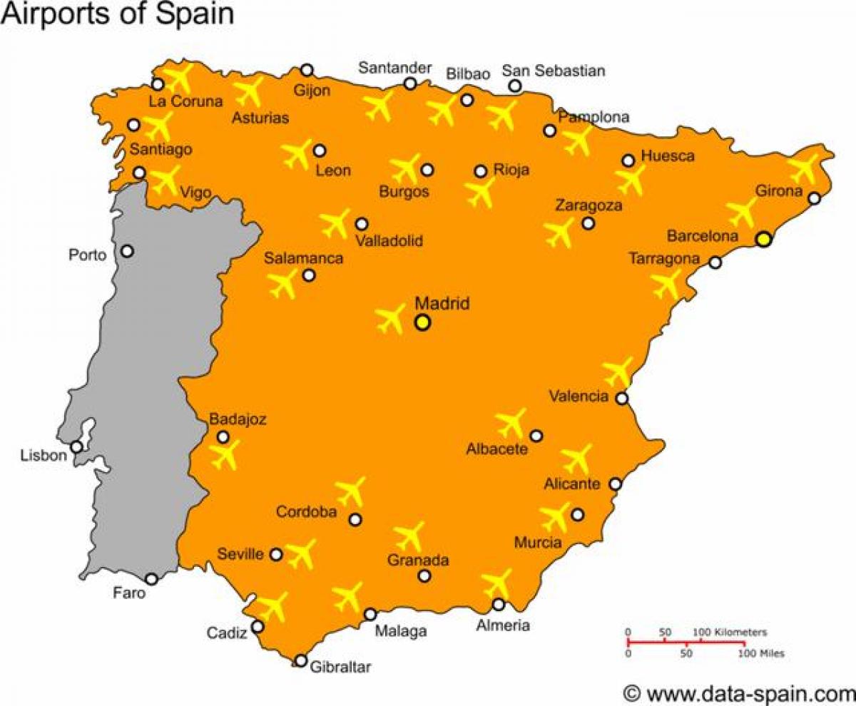 Spain Airports Map - Leann Myrilla