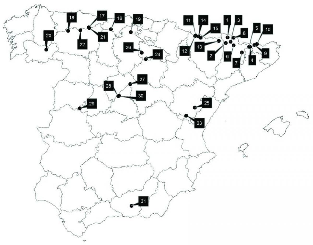 Spain ski resorts map