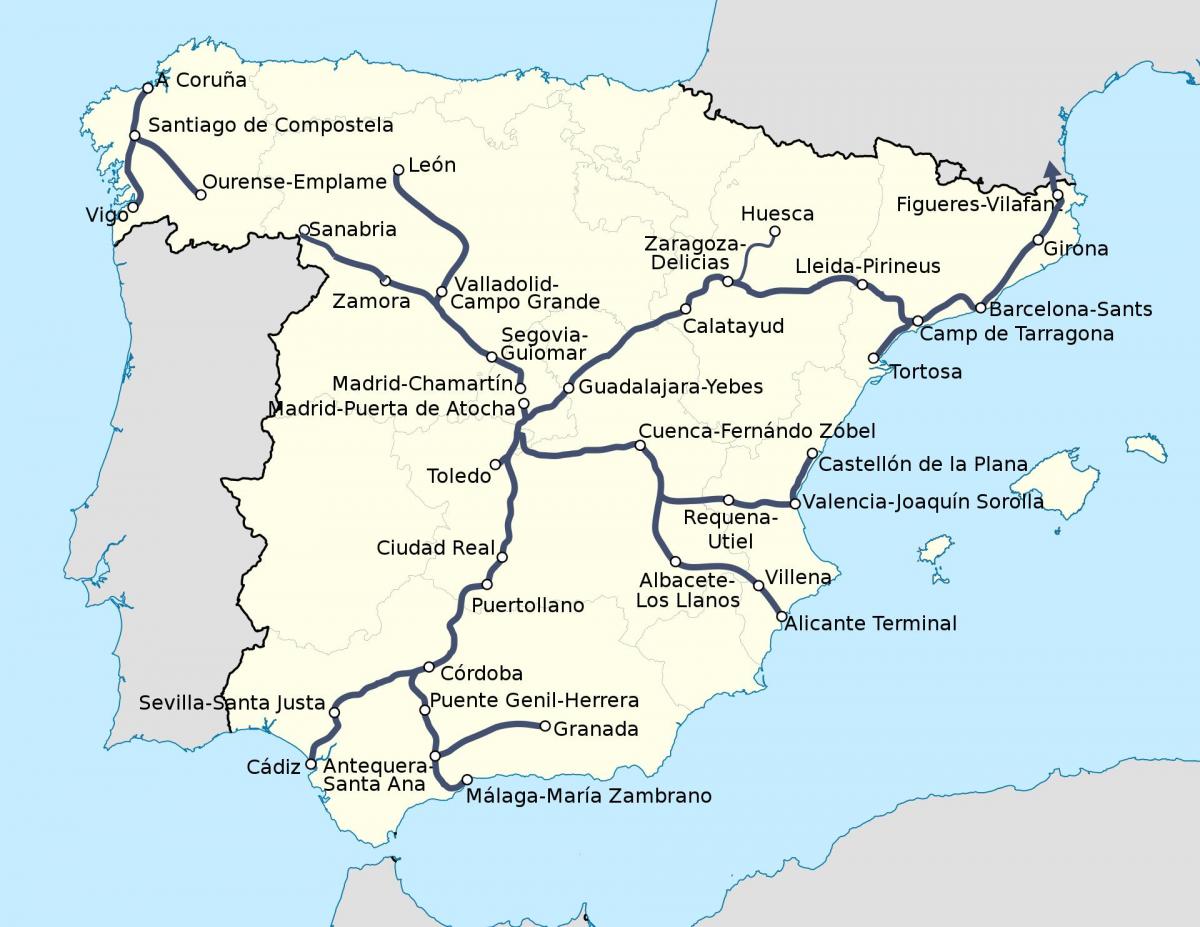 ave trains Spain route map