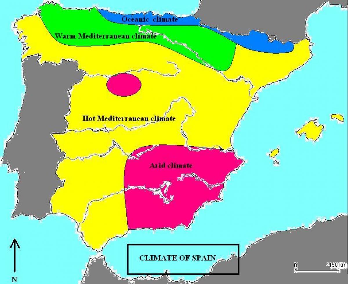 map of Spain climate