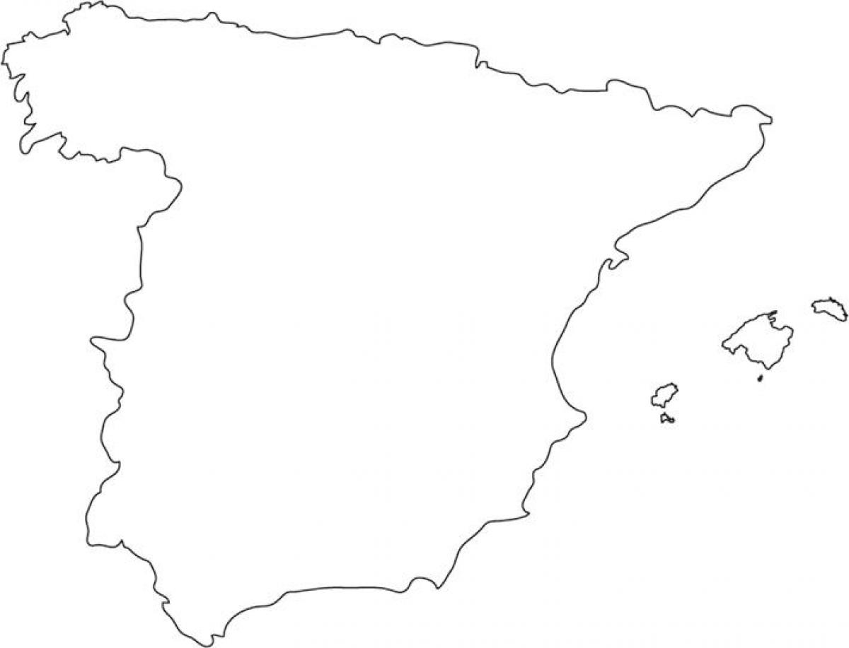 outline map of Spain with cities