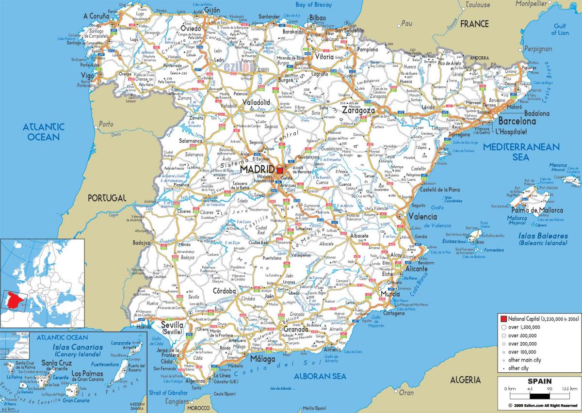 Spain route map