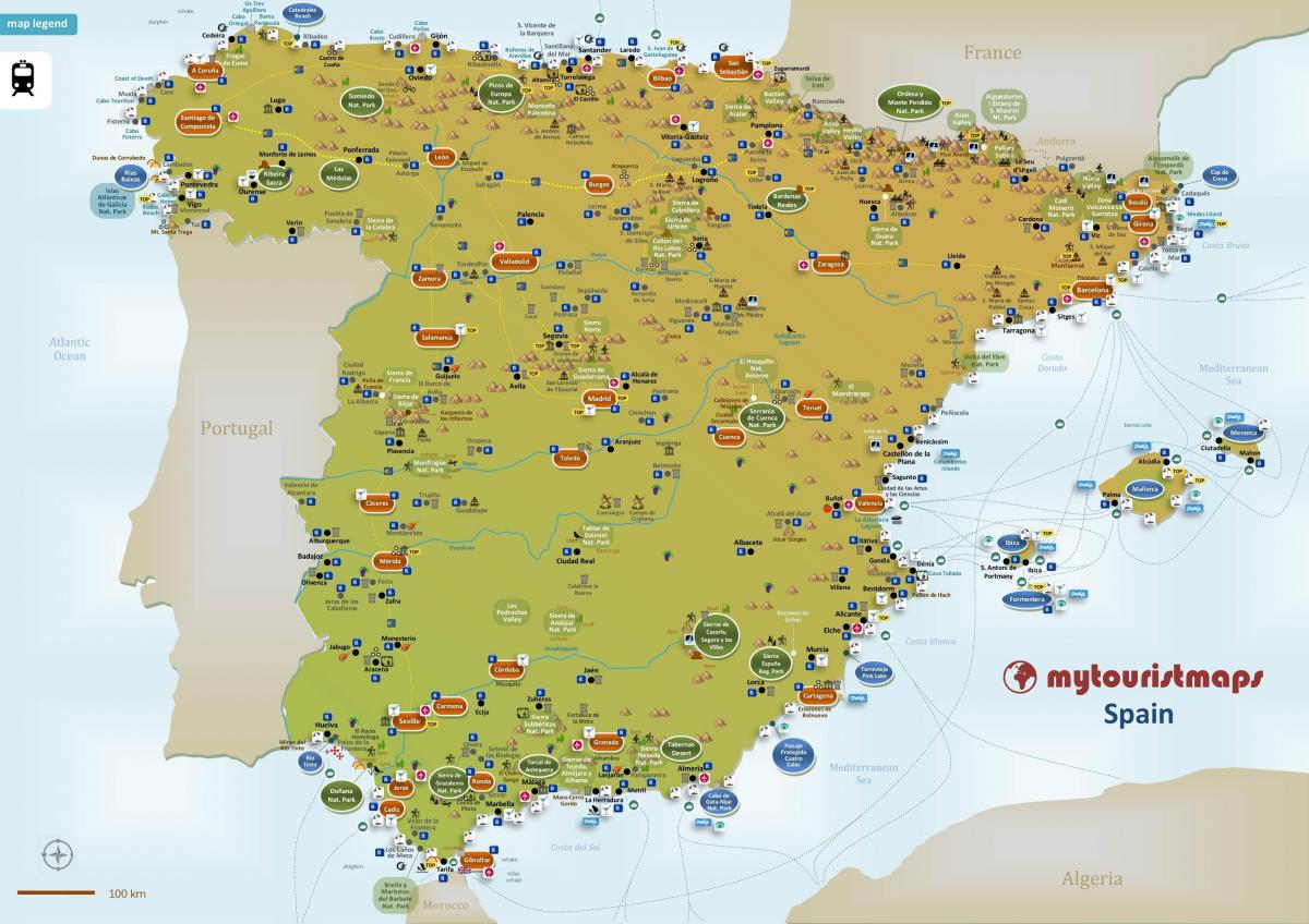map of Spain tourist