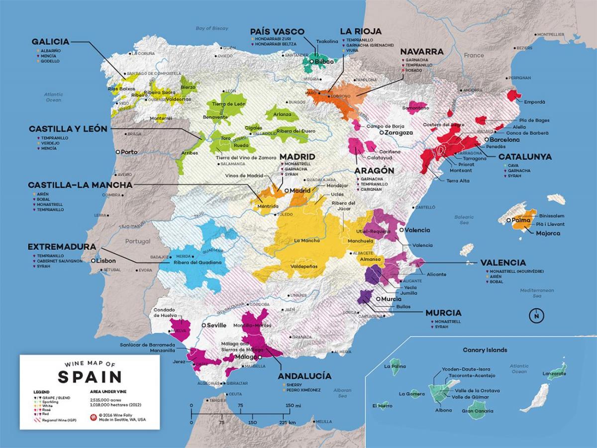 wines of Spain map