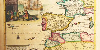 Map of Spain old world