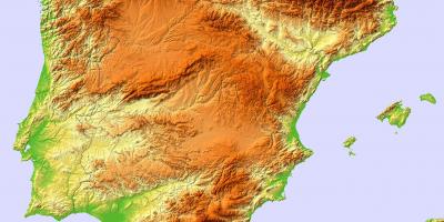 Map of Spain relief