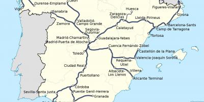 Ave trains Spain route map