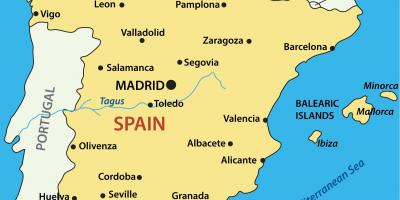 Map of Spain showing cities
