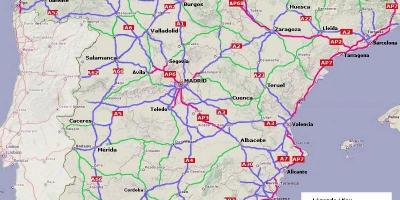 Map of Spain highway