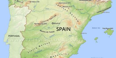 Map of Spain mountains