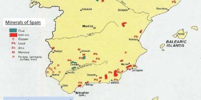 Map of Spain natural ressources