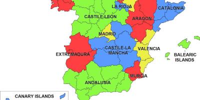Map of Spain and regions