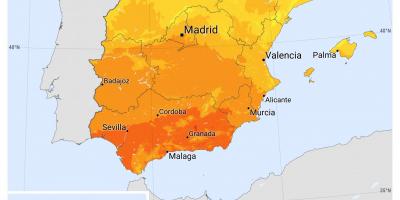 Map of Spain sunshine
